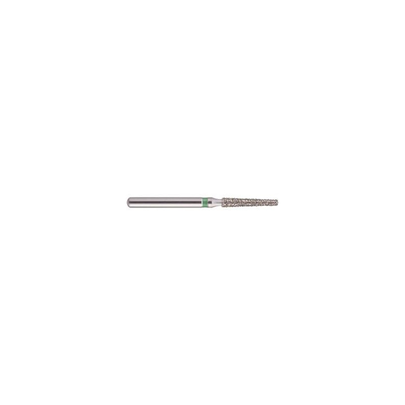 Set 10 x Freza turbina, Diamantata, cilindro-conica cu varf drept, cap lung, dura (verde), ISO 014, 172-014C