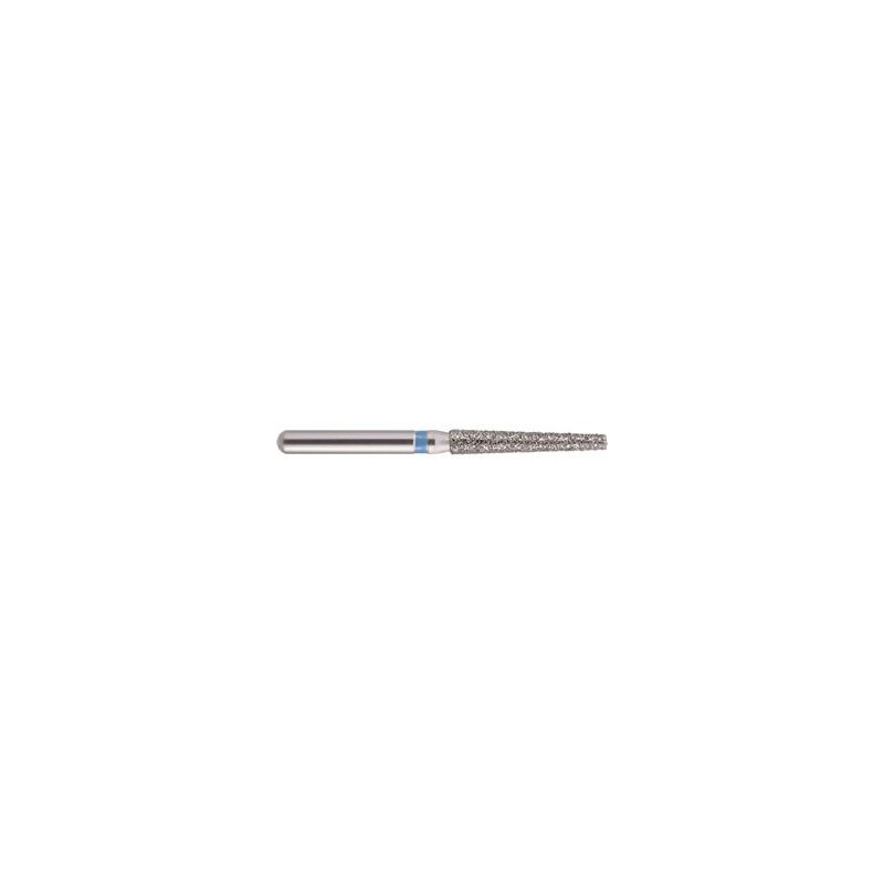 Set 10 x Freza turbina, Diamantata, cilindro-conica,varf drept,cap lung,tija scurta,medie (albastra),ISO 016,173-016SM