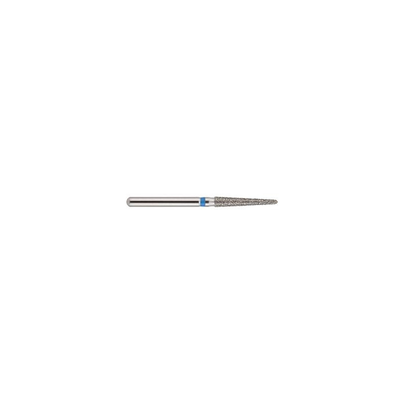 Set 10 x Freza turbina, Diamantata, conica, chiuretaj gingival, cap lung, medie (albastra), ISO 018, 299-018M