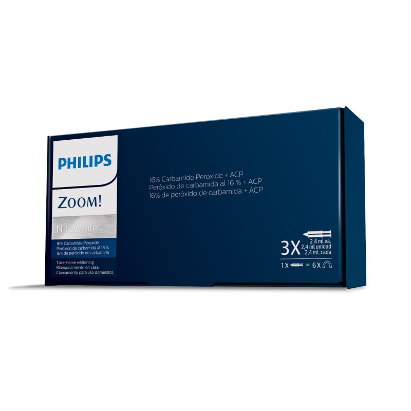Kit de albire Philips Zoom pentru acasa, de noapte, 3 seringi, 9 aplicari, concentratie 16%