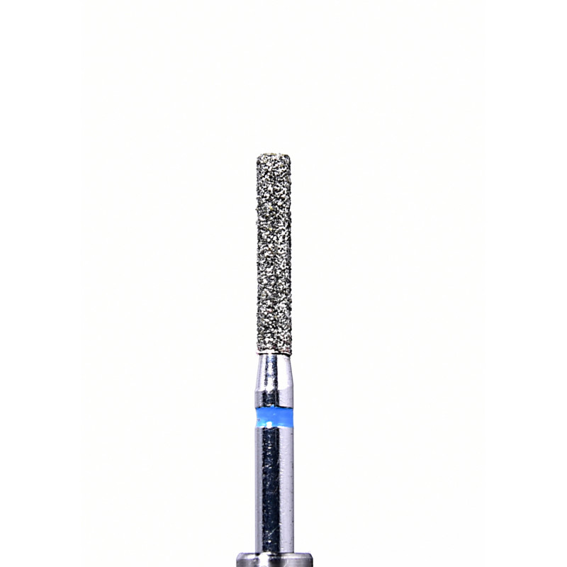 Set 10 x Freza turbina, Diamantata, cilindrica cu muchie, cap lung, medie (albastra), ISO 014, 112-014M