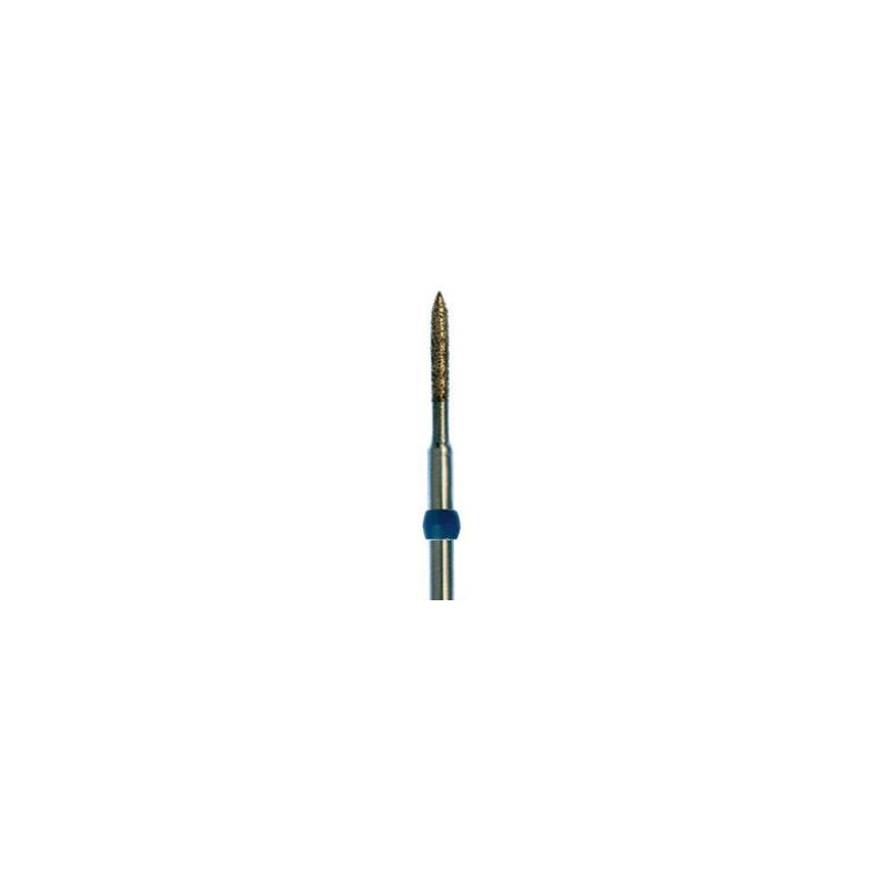 Set 10 x Freza turbina, Diamantata, cilindrica cu varf ascutit, cap lung, medie (albastra), ISO 016, 131-016M