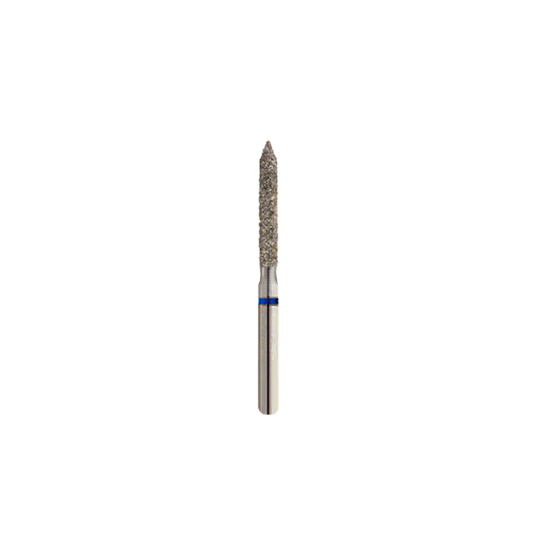Set 10 x Freza turbina, Diamantata, cilindrica cu varf ascutit, cap lung, medie (albastra), ISO 012, 130-012C