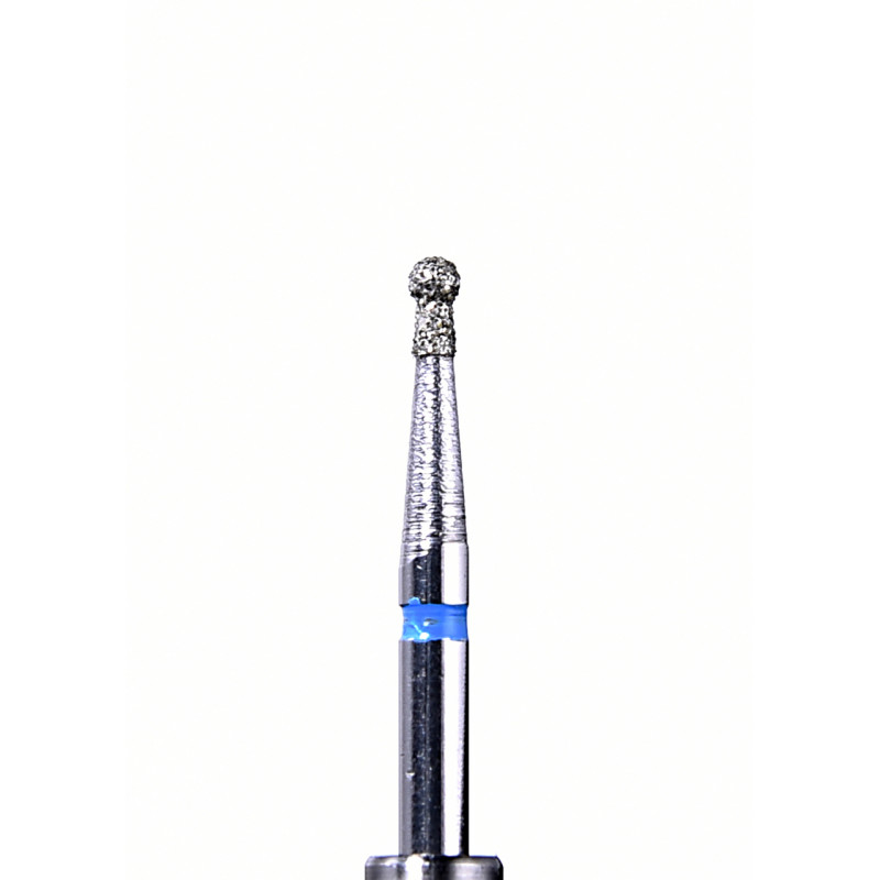 Set 10 x Freza turbina, Diamantata, sferica cu guler, medie (albastra), ISO 012, 002-012M