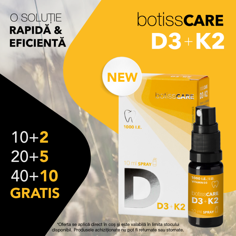 Supliment alimentar Vitamina D3 + K2 spray, 10 ml