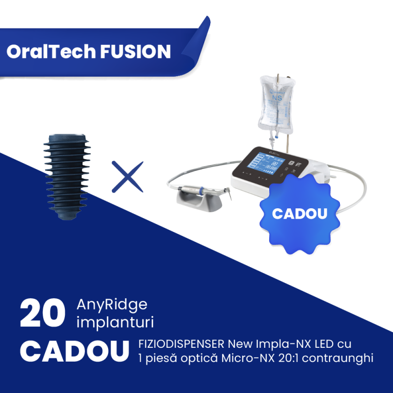 20 implanturi AnyRidge +  Fiziodispenser LED cu o piesa optica contraunghi 20:1 CADOU