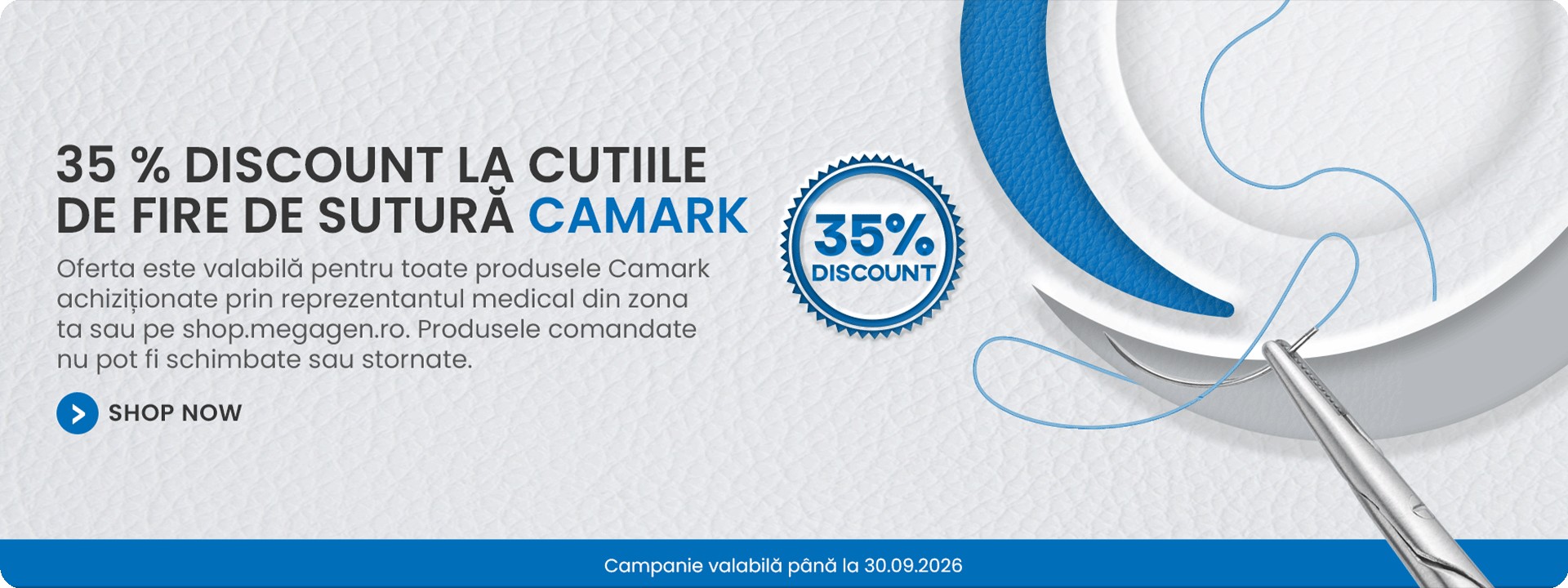 35% discount la cutiile de fire de sutura Camark