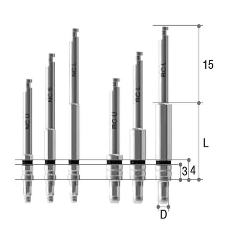Conector implant BlueDiamond pentru fiziodispenser, 15.0 mm - Long