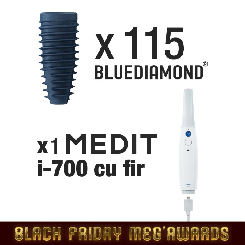 Pachet BlackFriday 115 implanturi BlueDiamond + Scanner intraoral MEDIT i700 CU FIR