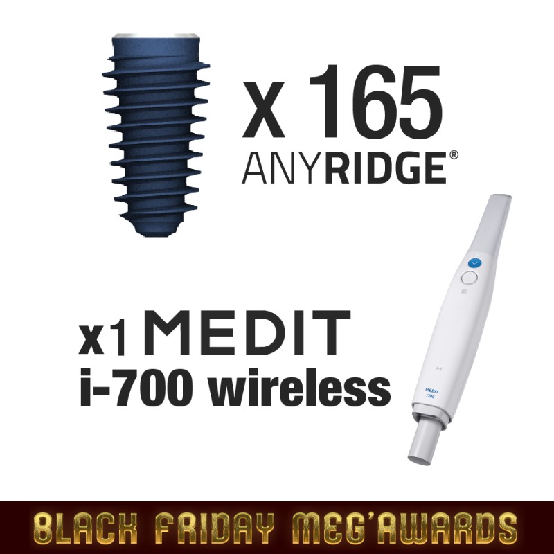 Pachet BlackFriday 165 implanturi AnyRidge + Scanner intraoral MEDIT i700 WIRELESS