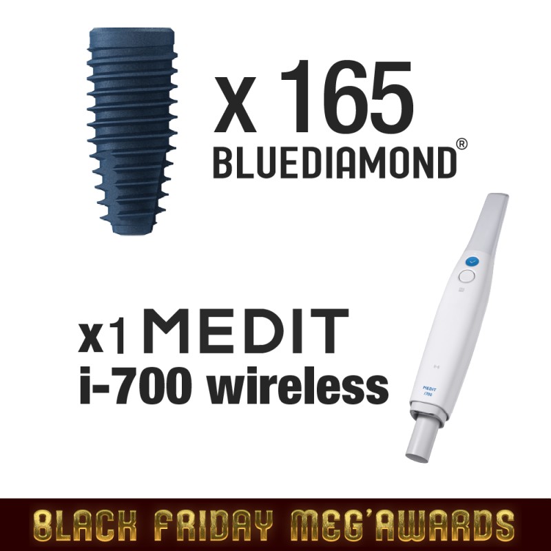 Pachet BlackFriday 165 implanturi BlueDiamond + Scanner intraoral MEDIT i700 WIRELESS