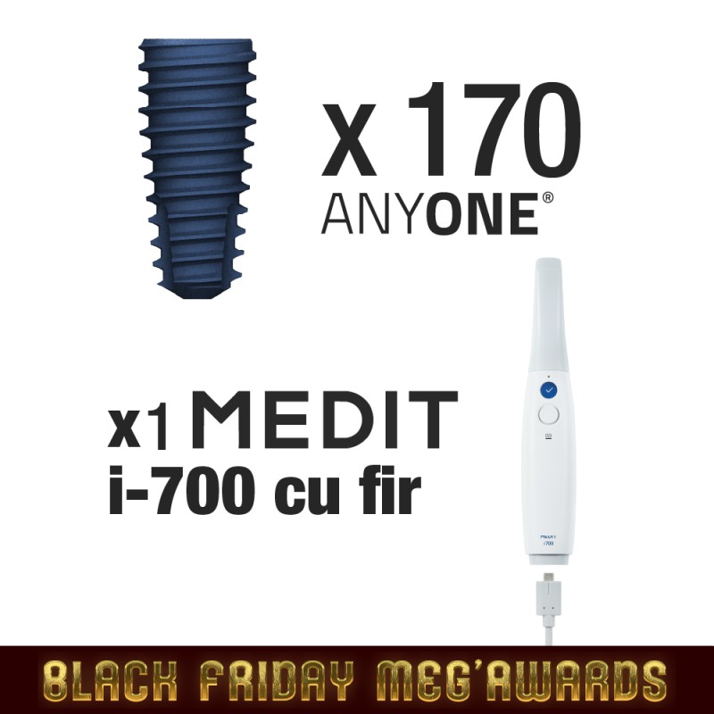 Pachet BlackFriday 170 implanturi AnyOne + Scanner intraoral MEDIT i700 CU FIR