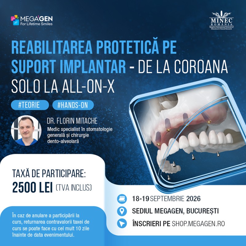 Reabilitarea protetica pe suport implantar - de la coroana solo la All-on-X