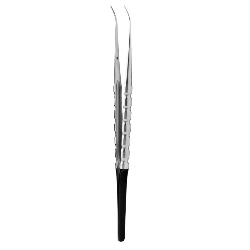 Pensa microchirurgie tesuturi, cu dinti multipli, angulata, 18 cm