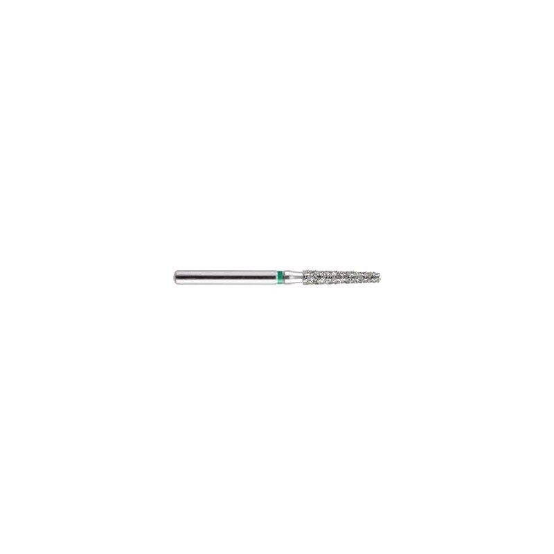 Set 10 x Freza turbina, Diamantata, cilindro-conica cu varf drept, cap lung, dura (verde), ISO 016, 172-016C